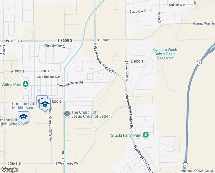 map of restaurants, bars, coffee shops, grocery stores, and more near 4234 South Washington Fields Road in Washington