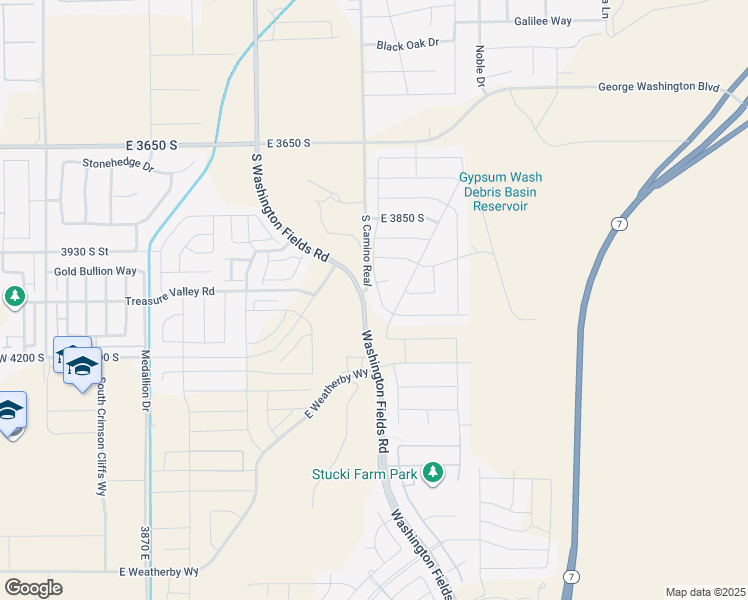 map of restaurants, bars, coffee shops, grocery stores, and more near 4234 South Washington Fields Road in Washington