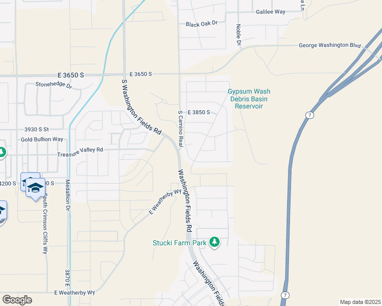 map of restaurants, bars, coffee shops, grocery stores, and more near 4047 South 890 East in Washington