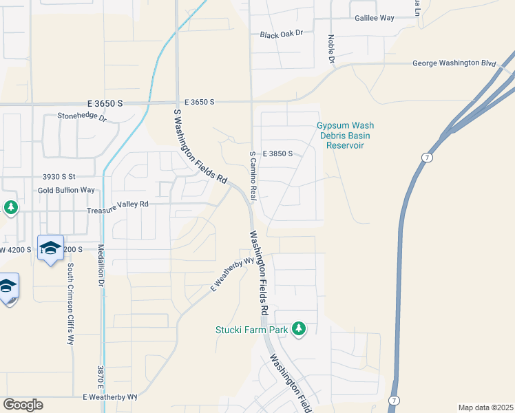 map of restaurants, bars, coffee shops, grocery stores, and more near 4032 South 890 East in Washington