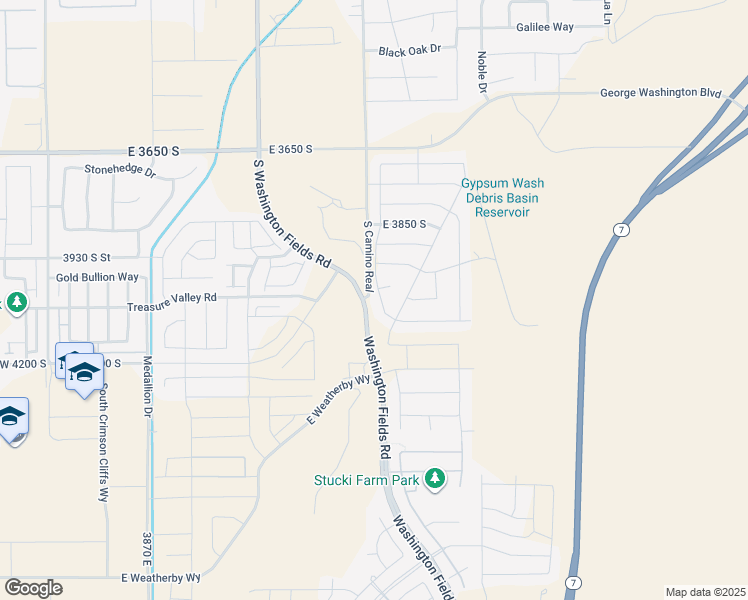 map of restaurants, bars, coffee shops, grocery stores, and more near 4032 South 890 East in Washington