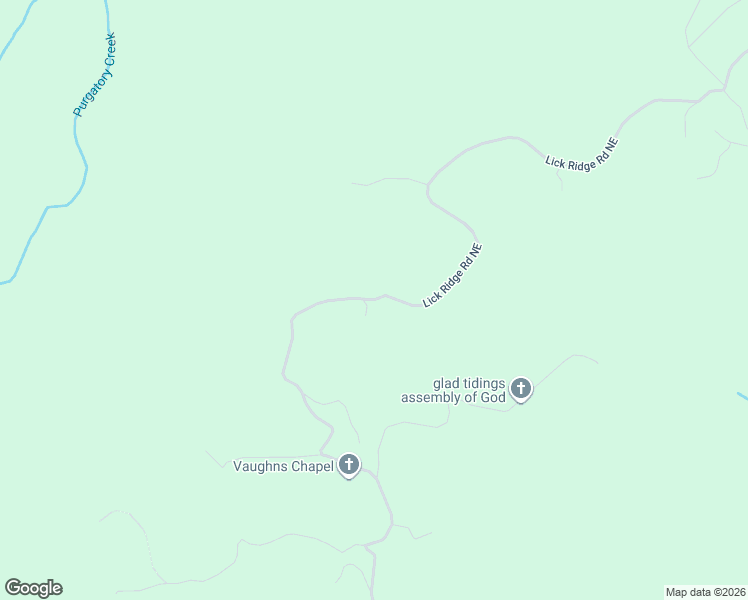 map of restaurants, bars, coffee shops, grocery stores, and more near 1766 Lick Ridge Road Northeast in Check