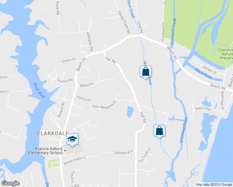 map of restaurants, bars, coffee shops, grocery stores, and more near 3 Gibbs Court in Hampton