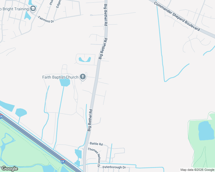 map of restaurants, bars, coffee shops, grocery stores, and more near 13 Compton Court in Hampton