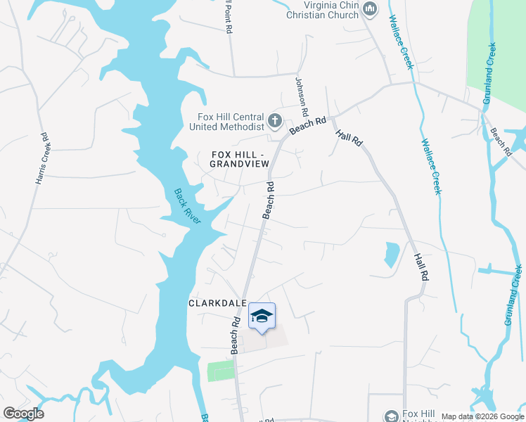 map of restaurants, bars, coffee shops, grocery stores, and more near 42 Wallace Road in Hampton