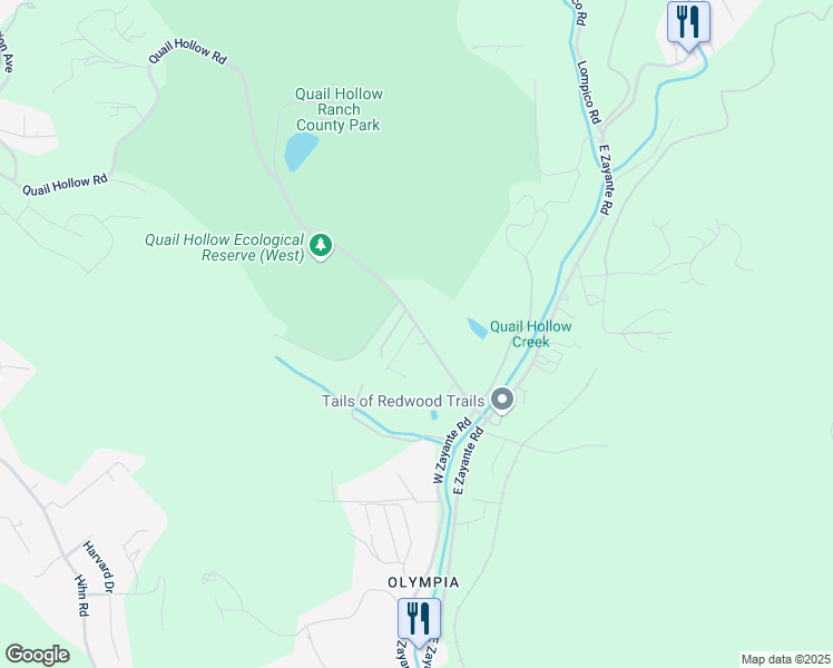 map of restaurants, bars, coffee shops, grocery stores, and more near 333 Quail Hollow Road in Felton