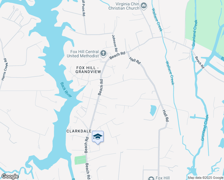 map of restaurants, bars, coffee shops, grocery stores, and more near 8 Willow Road in Hampton