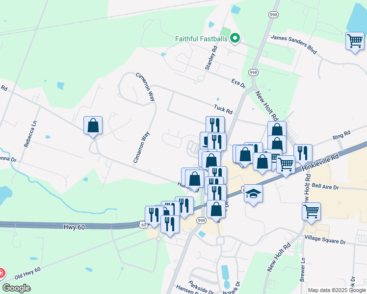 map of restaurants, bars, coffee shops, grocery stores, and more near 3214 Sandpiper Circle in Paducah