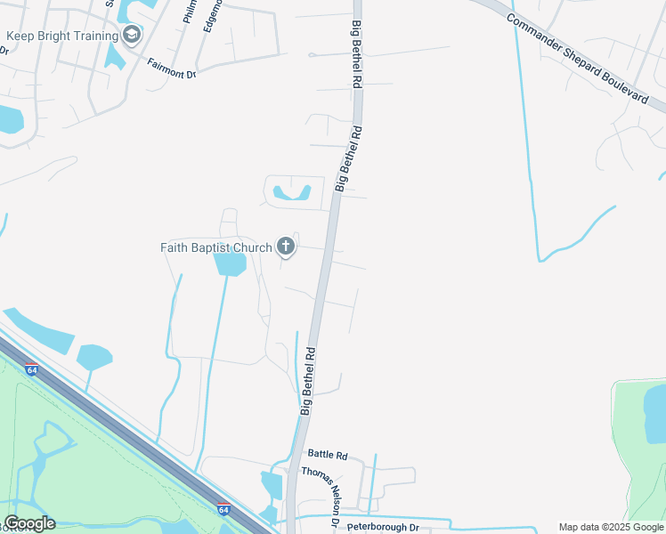 map of restaurants, bars, coffee shops, grocery stores, and more near 2 Compton Court in Hampton