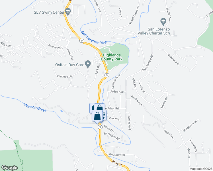 map of restaurants, bars, coffee shops, grocery stores, and more near 8315 Hermosa Avenue in Ben Lomond