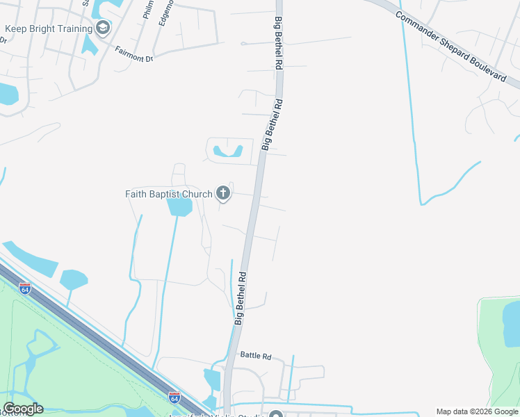 map of restaurants, bars, coffee shops, grocery stores, and more near 6 Compton Court in Hampton
