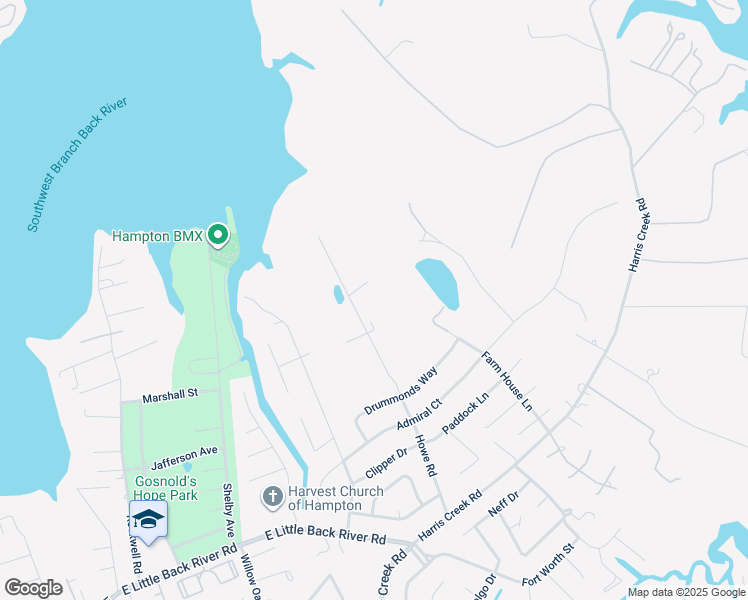 map of restaurants, bars, coffee shops, grocery stores, and more near 66 Howe Road in Hampton