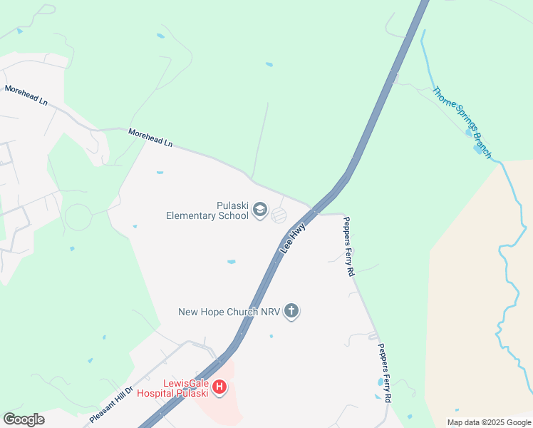 map of restaurants, bars, coffee shops, grocery stores, and more near 2004 Morehead Lane in Pulaski
