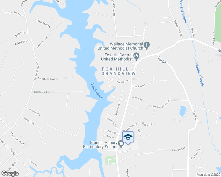 map of restaurants, bars, coffee shops, grocery stores, and more near 13 Routten Road in Hampton
