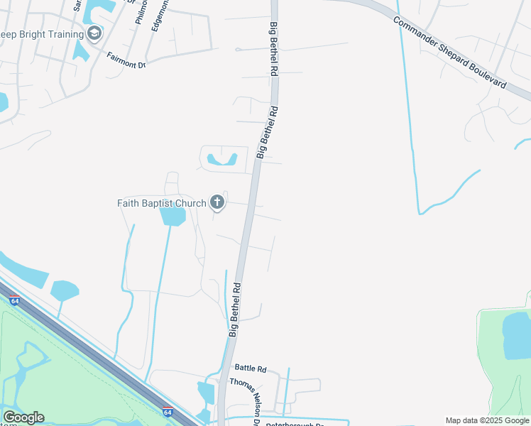 map of restaurants, bars, coffee shops, grocery stores, and more near 5 Compton Court in Hampton