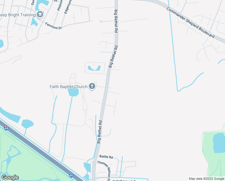 map of restaurants, bars, coffee shops, grocery stores, and more near 5 Compton Court in Hampton