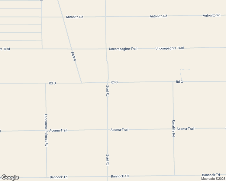 map of restaurants, bars, coffee shops, grocery stores, and more near Zuni Road in San Luis