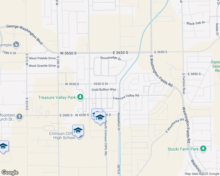 map of restaurants, bars, coffee shops, grocery stores, and more near 205 Gold Bullion Way in Washington