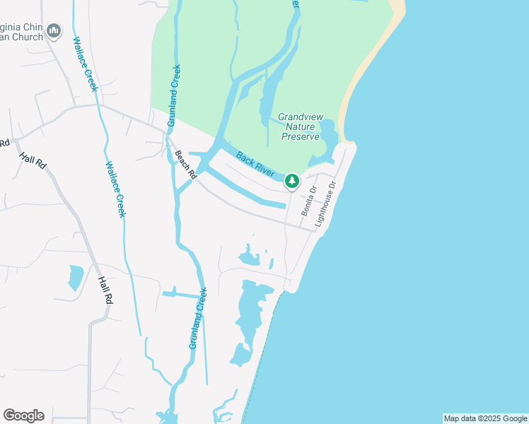 map of restaurants, bars, coffee shops, grocery stores, and more near 1727 Beach Road in Hampton
