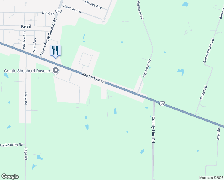 map of restaurants, bars, coffee shops, grocery stores, and more near 583 Kentucky Avenue in Kevil