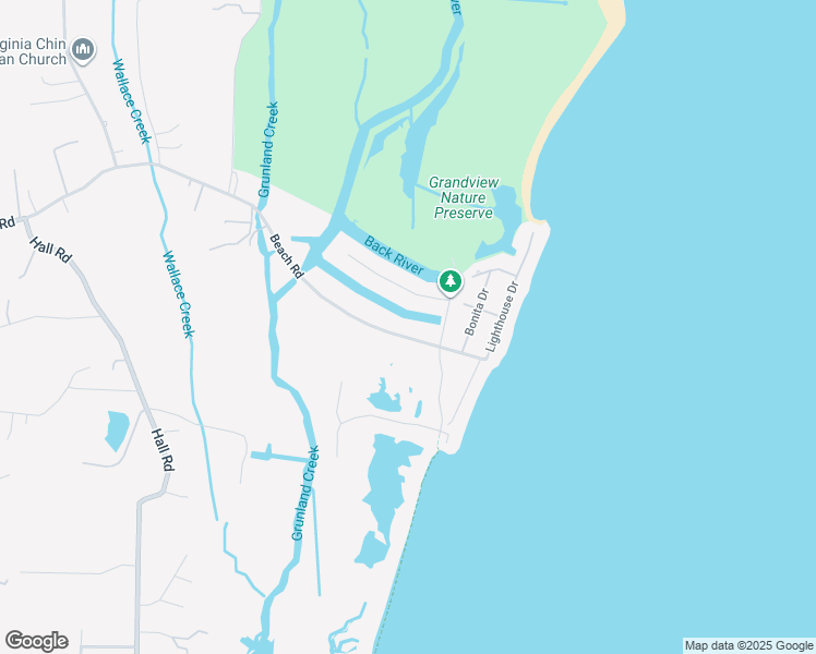 map of restaurants, bars, coffee shops, grocery stores, and more near 1727 Beach Road in Hampton