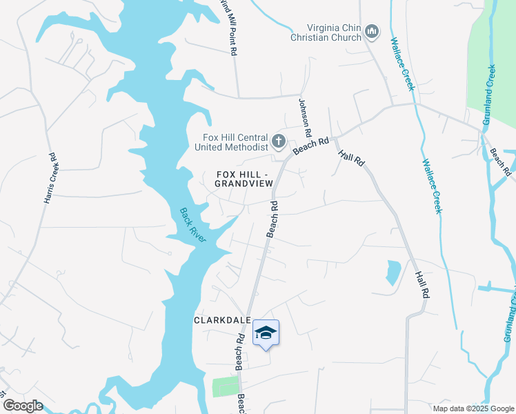 map of restaurants, bars, coffee shops, grocery stores, and more near 7 Routten Road in Hampton