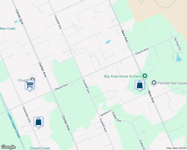 map of restaurants, bars, coffee shops, grocery stores, and more near 1725 Church Avenue in San Martin