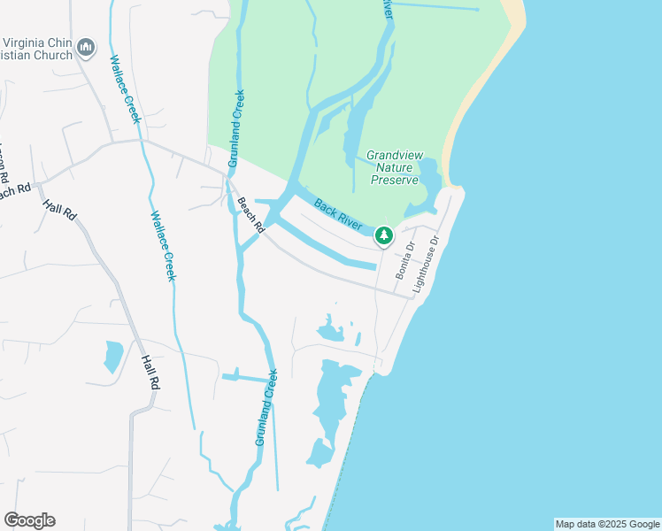 map of restaurants, bars, coffee shops, grocery stores, and more near 1721 Beach Road in Hampton