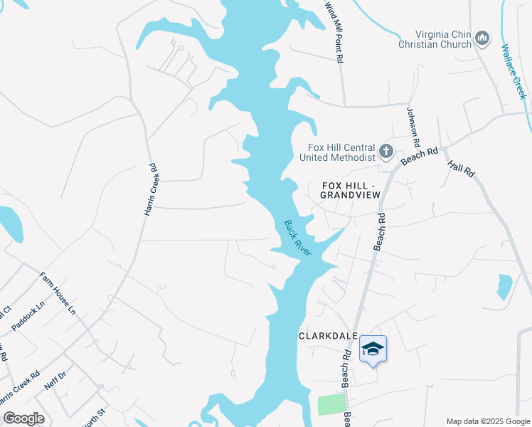 map of restaurants, bars, coffee shops, grocery stores, and more near 264 Shorecrest Lane in Hampton