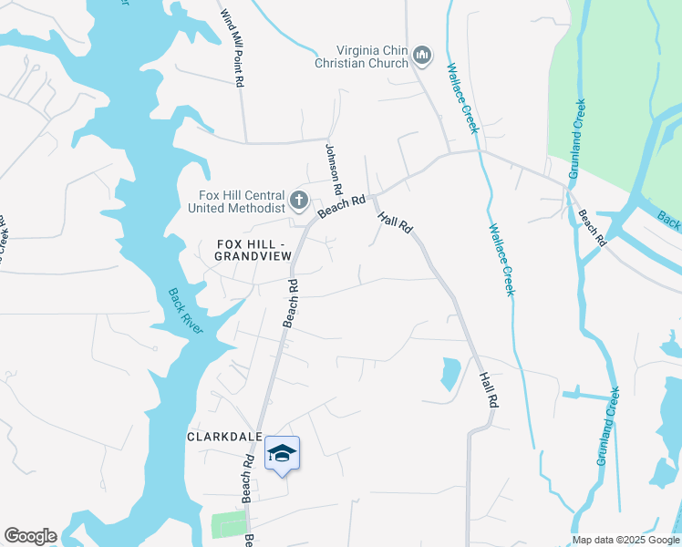 map of restaurants, bars, coffee shops, grocery stores, and more near 17 Willow Road in Hampton