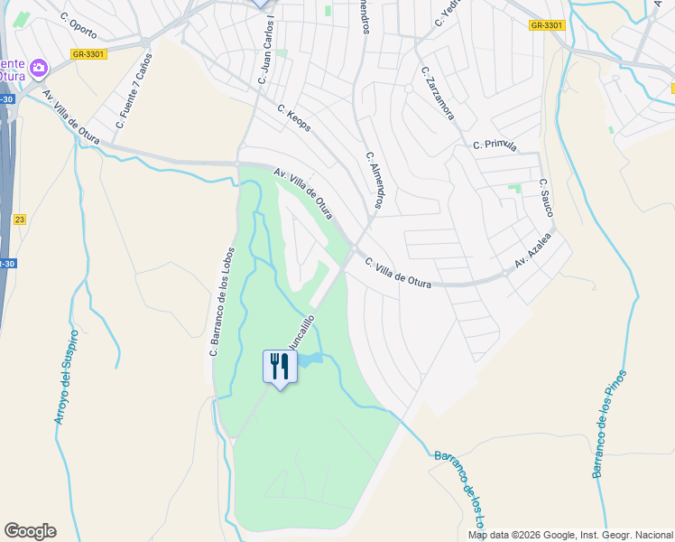 map of restaurants, bars, coffee shops, grocery stores, and more near 2 Avenida del Juncalillo in Otura