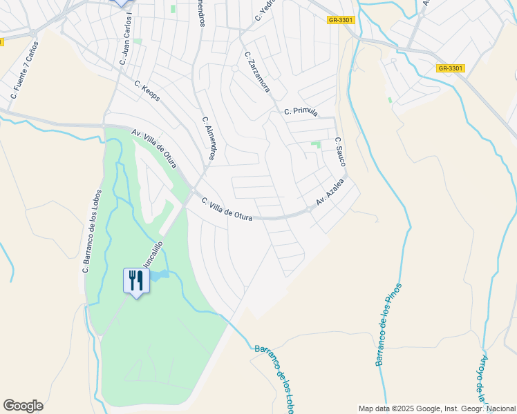 map of restaurants, bars, coffee shops, grocery stores, and more near 120C Calle Lirio in Granada