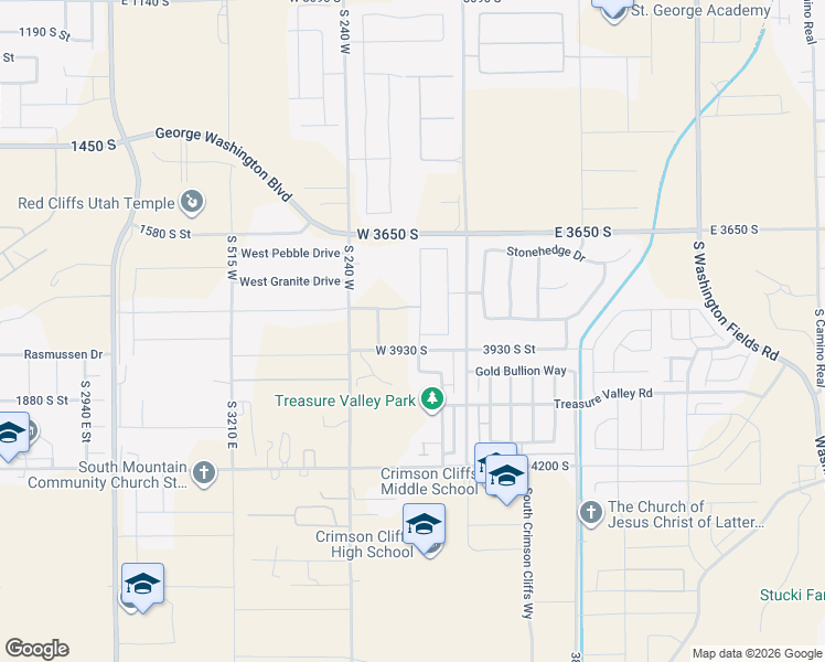 map of restaurants, bars, coffee shops, grocery stores, and more near 3882 South Kennedy Ln in Washington