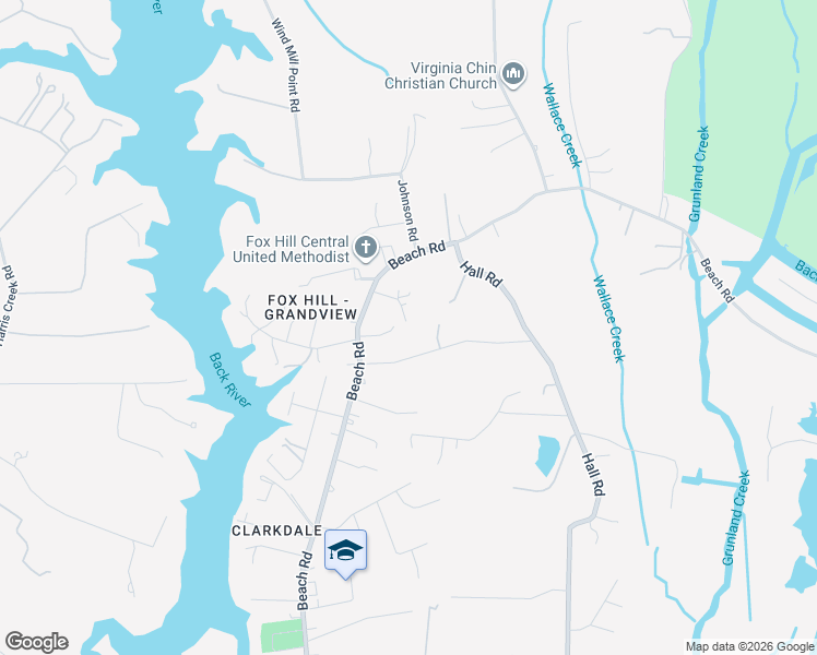 map of restaurants, bars, coffee shops, grocery stores, and more near 12 Holston Lane in Hampton