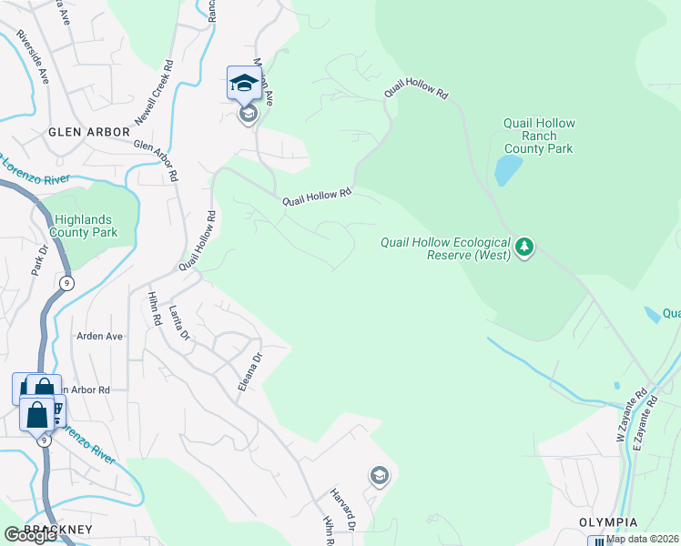 map of restaurants, bars, coffee shops, grocery stores, and more near 407 Webster Drive in Ben Lomond