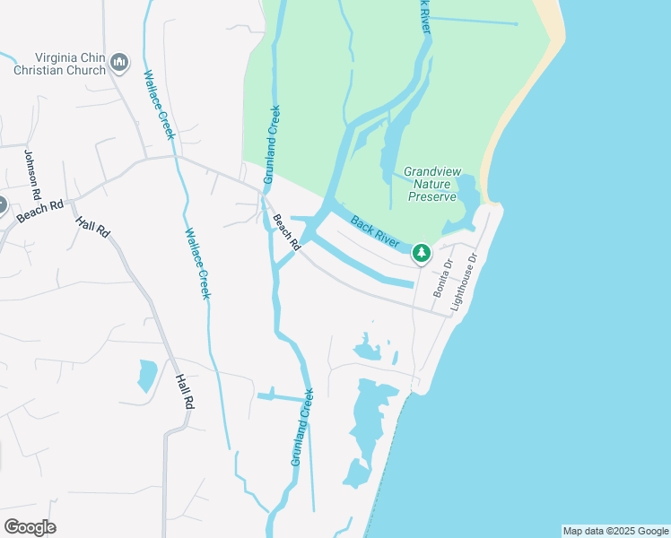 map of restaurants, bars, coffee shops, grocery stores, and more near 1711 Beach Road in Hampton