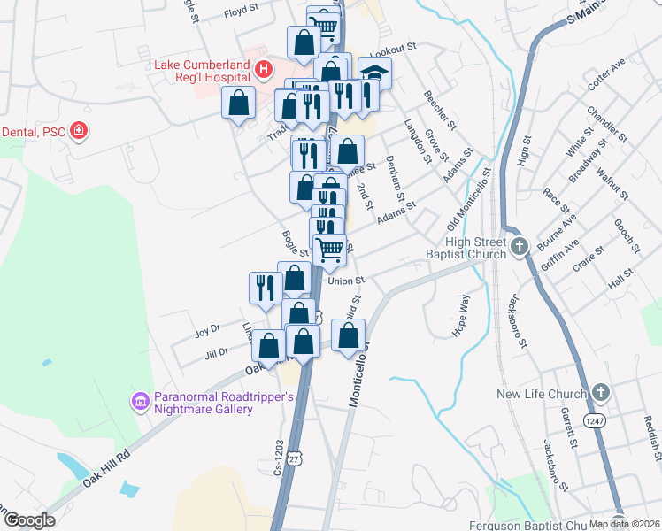 map of restaurants, bars, coffee shops, grocery stores, and more near 200 Harvey Avenue in Somerset