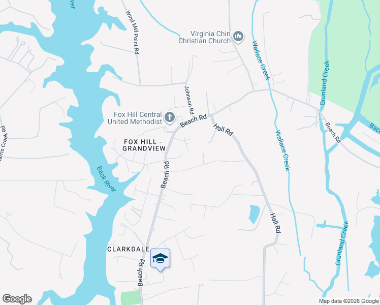 map of restaurants, bars, coffee shops, grocery stores, and more near 12 Holston Lane in Hampton