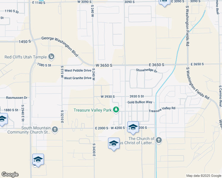 map of restaurants, bars, coffee shops, grocery stores, and more near 3858 South Kennedy Ln in Washington