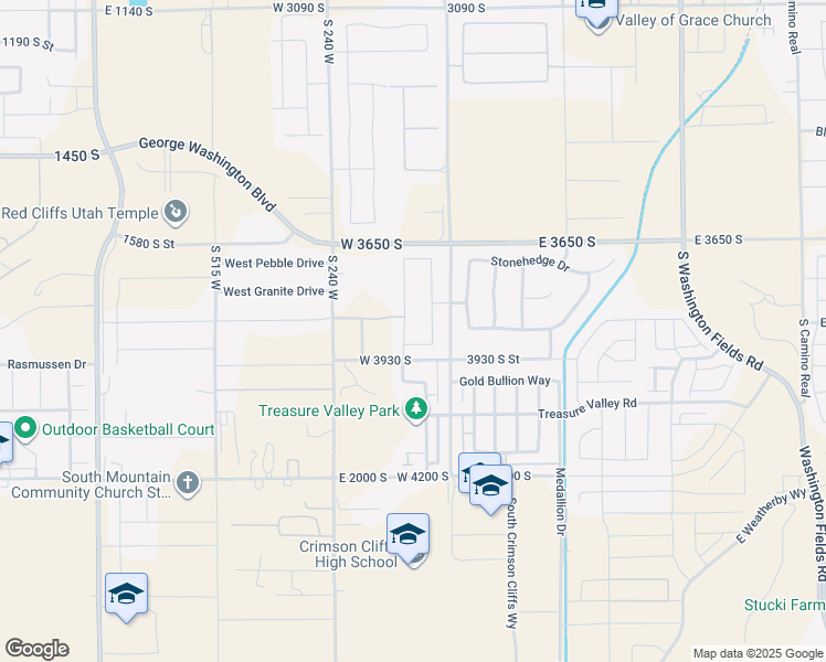 map of restaurants, bars, coffee shops, grocery stores, and more near 3855 South Kennedy Ln in Washington