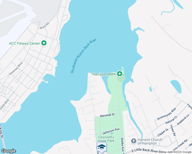 map of restaurants, bars, coffee shops, grocery stores, and more near 510 Rockwell Road in Hampton