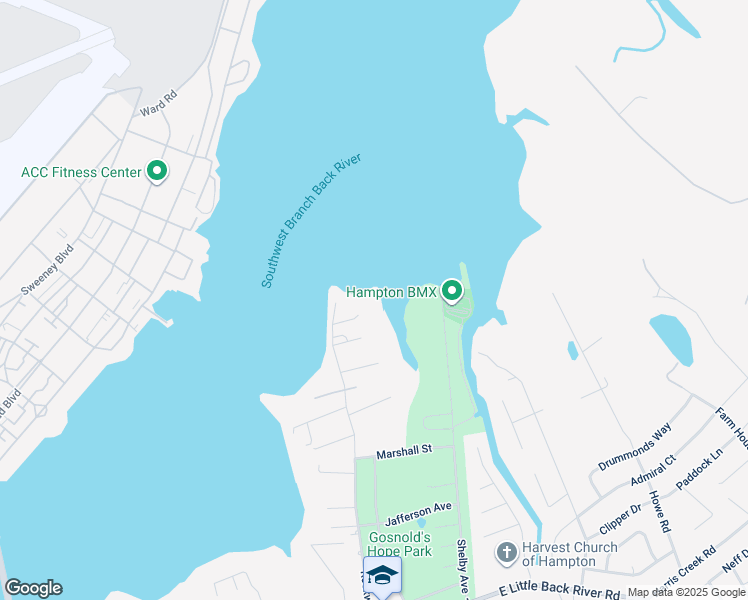 map of restaurants, bars, coffee shops, grocery stores, and more near 510 Rockwell Road in Hampton