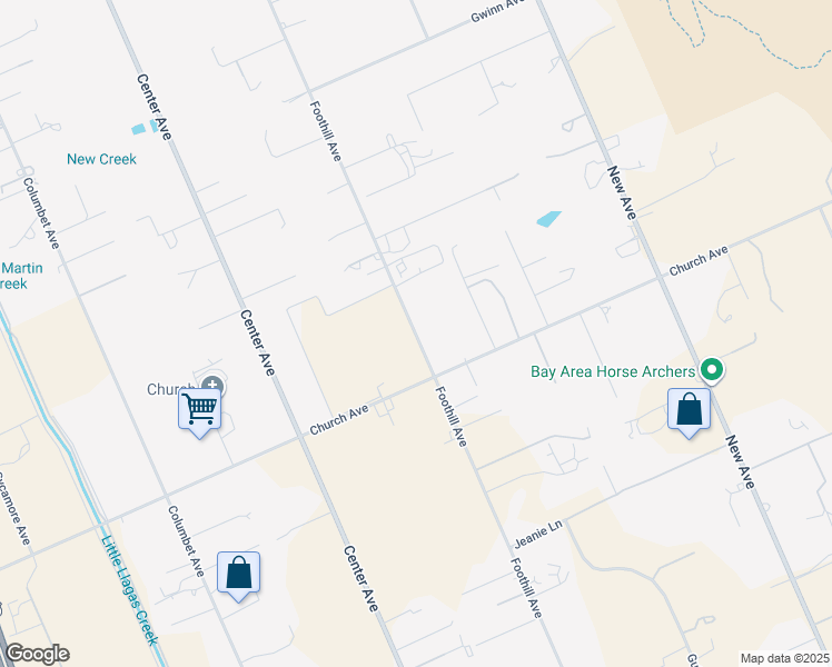 map of restaurants, bars, coffee shops, grocery stores, and more near 1615 Church Avenue in Gilroy
