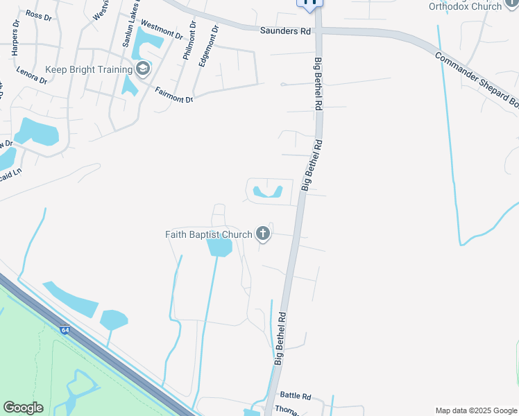 map of restaurants, bars, coffee shops, grocery stores, and more near 19 Tupelo Circle in Hampton