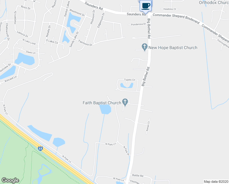 map of restaurants, bars, coffee shops, grocery stores, and more near 5 Whitecedar Court in Hampton