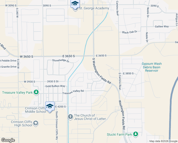 map of restaurants, bars, coffee shops, grocery stores, and more near 3400 South Washington Fields Road in Washington