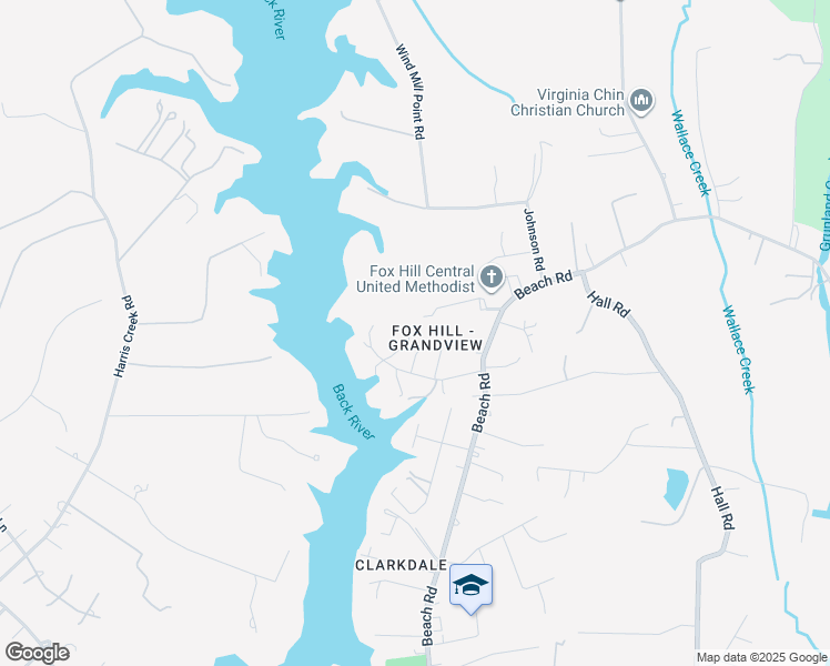 map of restaurants, bars, coffee shops, grocery stores, and more near 11 Cabell Lane in Hampton