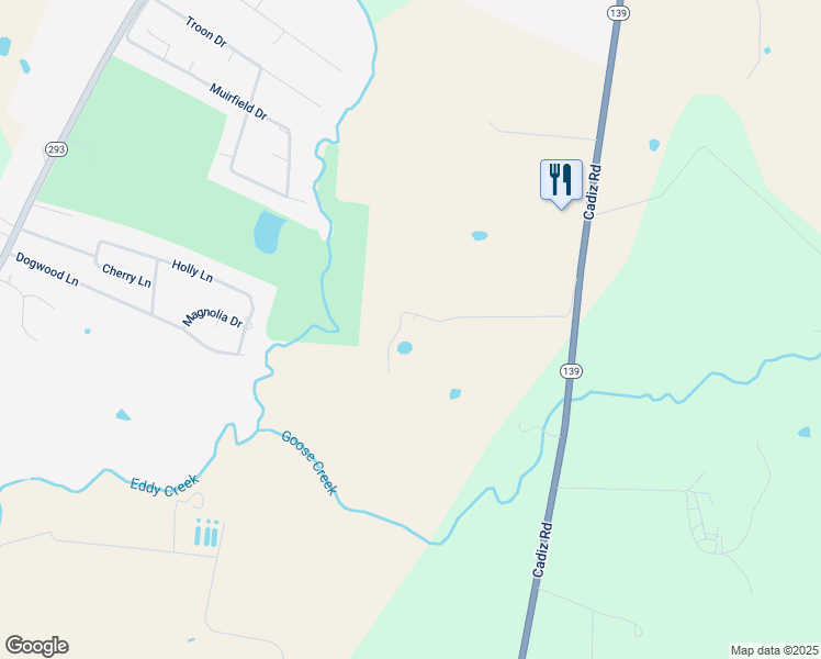 map of restaurants, bars, coffee shops, grocery stores, and more near 1550 Cadiz Road in Princeton