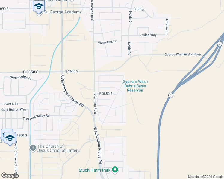 map of restaurants, bars, coffee shops, grocery stores, and more near 1004 E 3800 S in Washington