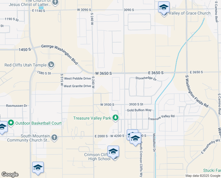 map of restaurants, bars, coffee shops, grocery stores, and more near 3792 South Kennedy Ln in Washington